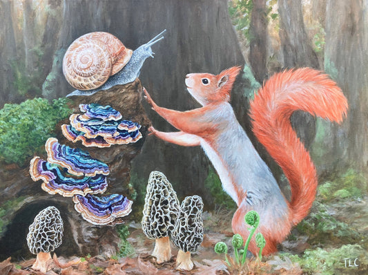 Squirrel & Snail Print